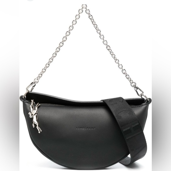 Longchamp Smile Half Moon Leather Crossbody